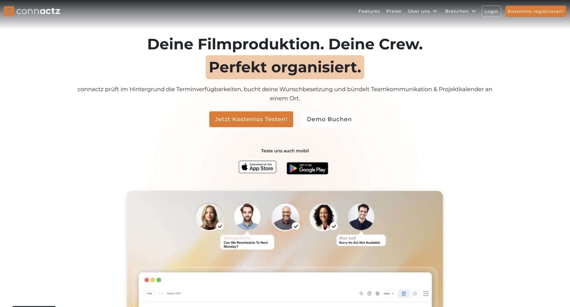 Deine Filmproduktion. Deine Crew. Perfekt organisiert.