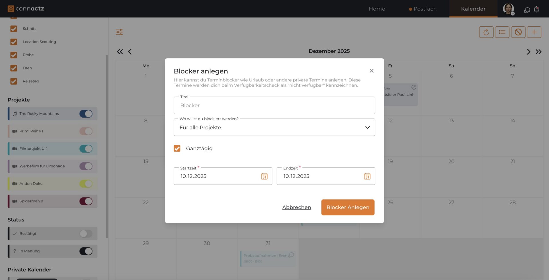 Projektkalender Film: Strukturierte Planung für Filmproduktionen und Teams 2 https://blog.connactz.com/wp-content/uploads/2025/12/projektkalender_film_connactz.jpg Blocker 2
