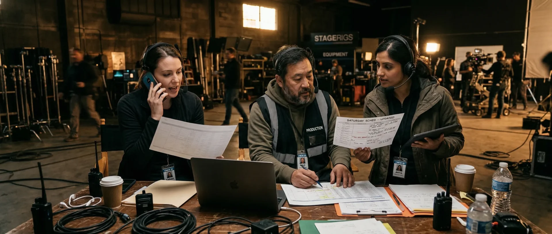 KI in der Drehplanung: So planen Filmproduktionen schneller und robuster 3 https://blog.connactz.com/wp-content/uploads/2026/03/01-header-ki-drehplanung-filmproduktion.webp Produktionskoordination mit Smartphone, Laptop und aktualisierten Drehunterlagen, um Änderungen im Team abzustimmen.