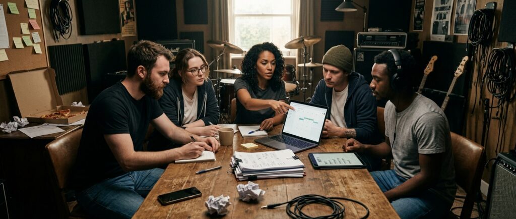 Headerbild für den connactz Blogartikel über zentrale Bandorganisation ohne WhatsApp-Chaos.